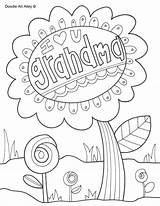 Grandma Coloring Pages Happy Birthday Mothers Grandparents Nana Grandpa Doodle Alley Printable Color Kids Sheets Print Colouring Valentines Holiday Grandparent sketch template
