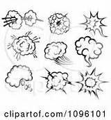 Comic Poofs Explosion Illustration Vector Poof Royalty Clipart Elements Poster Cloud Print Over Blue sketch template