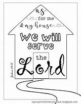 Coloring Pages Joshua House Lord Serve Will Inspirational Bible 24 Kids Colouring Anchor Craft School Hebrews Board Verse Overflows Cup sketch template