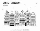 Amsterdam Vector Coloring Beginners Drawing Building sketch template