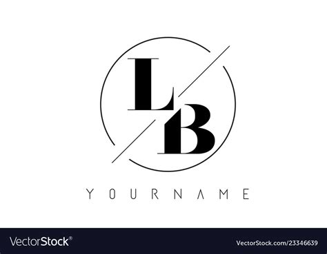 lb letter logo  cutted  intersected design vector image
