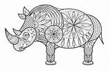 Decorativo Rinoceronte sketch template