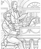 Coloring Composer Schubert sketch template