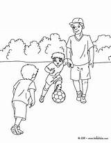 Dad Playing Football Coloring Color Pages Hellokids Print Online sketch template