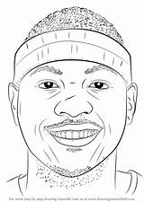 Draw Carmelo Anthony Coloring Basketball Drawing Step Chris Paul Players Pages Sheets Sketch Learn Tutorials Template Drawingtutorials101 sketch template
