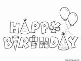 Birthday Happy Coloring Printable Pages Print Color sketch template