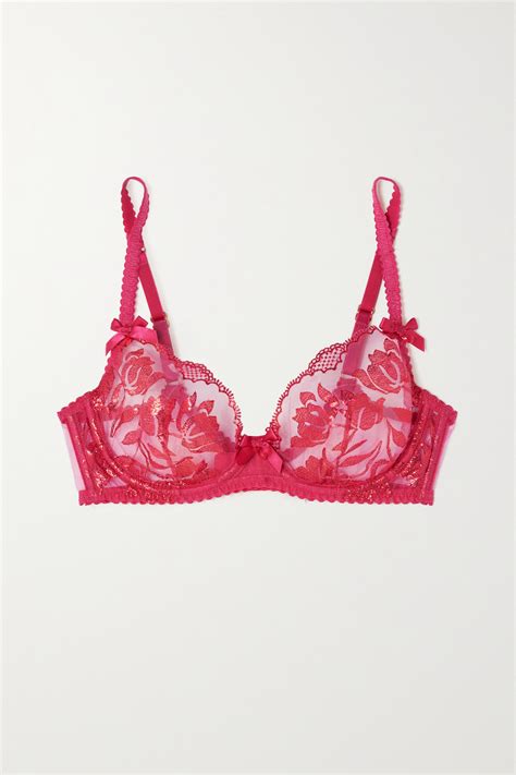 Agent Provocateur Sparkle Metallic Embroidered Tulle Underwired Plunge