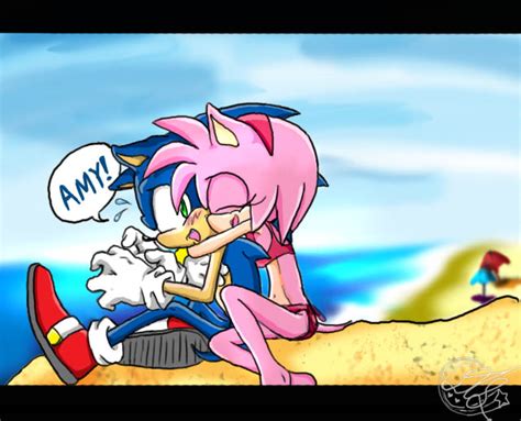 Sonic Amy On The Beach By Aisonikkuxemmy On Deviantart