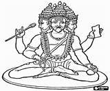 Brahma Hindu Hinduismo Hindus Hindú Kleurplaat Durga Kleurplaten Colorearjunior Hindoe Schepper Criador sketch template