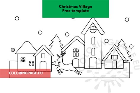 paper paper christmas village template coloring page