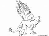 Coloring Pages Griffin Gryphon Sketch Adults Kids Printable sketch template