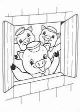 Coloring Pages Pigs Little Three sketch template