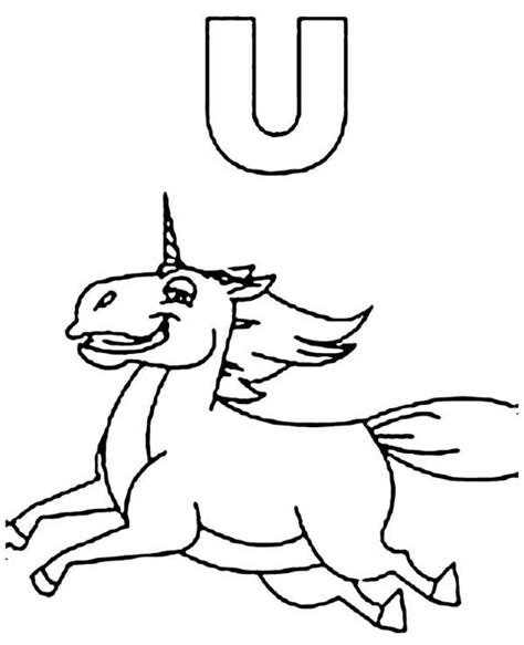 unicorn   learn letter  coloring page bulk color coloring