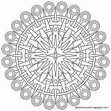 Coloring Pages Adult Mandala Compass Color sketch template