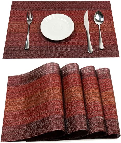 home kitchen homcomodar pu leather placemats  dining table set
