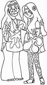 Hippie Hippies Hippys Diujos Motivos Febrero Coloringhome sketch template