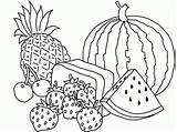 Coloring Basket Pages Fruits Fruit Colouring Kids Popular sketch template