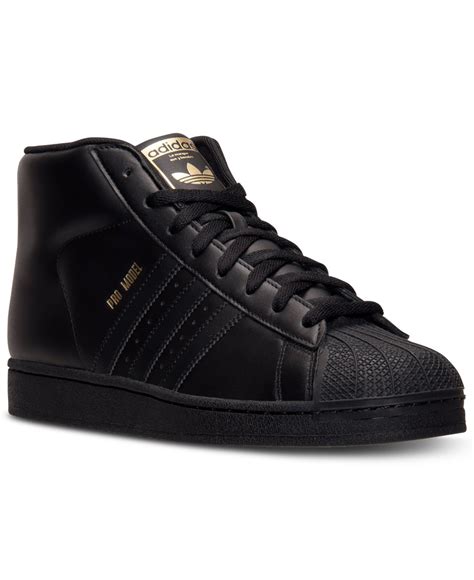 lyst adidas mens pro model casual sneakers  finish   black