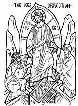 Orthodox Coloring Resurrection Colorare Icone Feast Byzantine Religiose Résurrection Sketch Saints sketch template