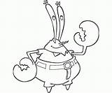 Coloring Mr Krabs Spongebob Shy Squidward Coloringhome sketch template