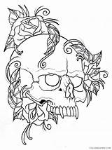 Coloring Skull Pages Tattoo Fang Coloring4free Drawing Sharp Printable Grim Scary Reaper Men Roses Getdrawings sketch template