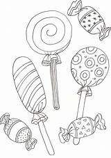 Coloring Lollipop Pages Candy Kids sketch template