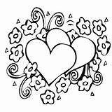 Hearts Coloring Pages Ribbons Getdrawings sketch template