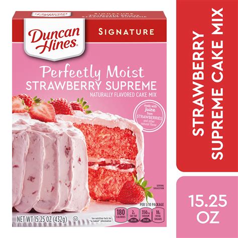 duncan hines signature perfectly moist strawberry supreme cake mix 15