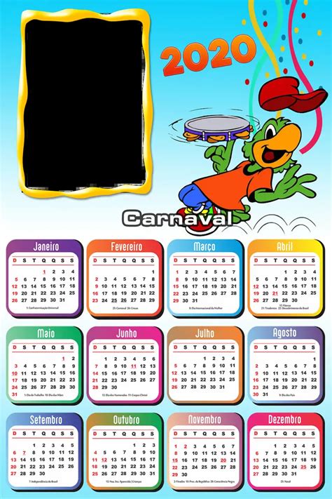 calendario  carnaval ze carioca moldura imagem legal