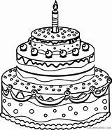 Coloring Cake Pages Coloring4free Birthday Tiered Print Related Posts sketch template