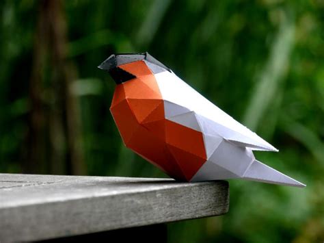 diy  poly papercraft bird sculpture  printable template