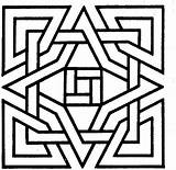 Geometric Simple Motifs Designs Patterns Coloring Pages Clipart Clip sketch template