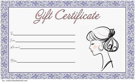 gift certificate template  hair salon  printable templates