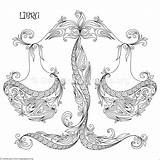 Libra Coloring Pages Zodiac Sign Tattoo Getcolorings Signs Book Zentangle Horoscope Adult Printable Color Getdrawings Choose Board sketch template
