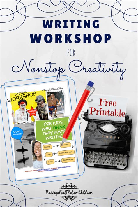 creative writing workshop homeschool  printable