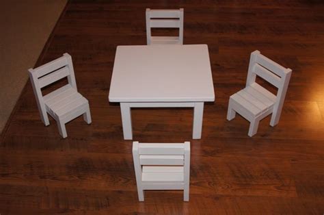 ana white claras table   stackable chairs sized