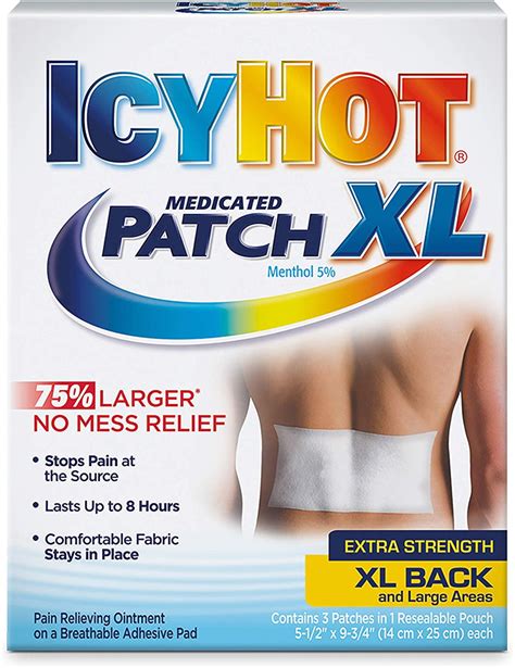 Icy Hot Medicated Patch Extra Strength Xl Back And Large Areas Patches