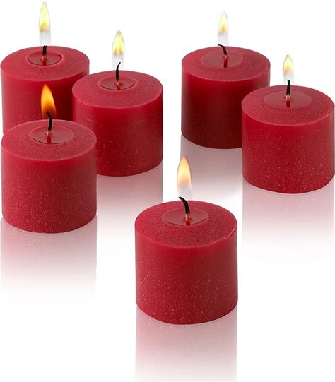 red votive candles box   unscented candles  hour burn time