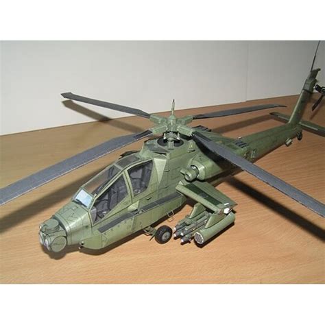 skala oss apache ah  helikopter gunships flygplan pappersmodell kit pussel handgjord