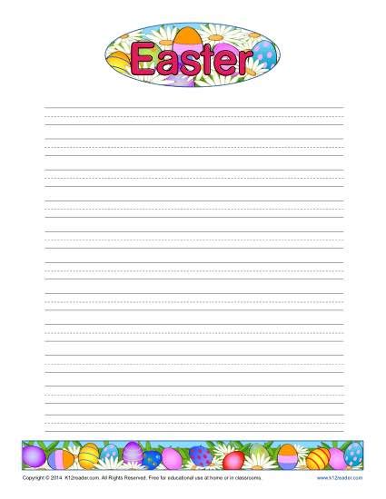 easter printable lined writing paper