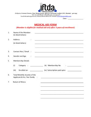 fillable  medical aid form fax email print pdffiller