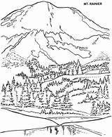 Coloring Pages Park Mountains National Arbor Mountain Mount Mt Printable Rainier Nature Trees Tree Sheets Smoky Parks Glacier Book Mckinley sketch template