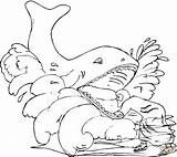 Coloring Whale Jonah Pages Printable Kids Killer Mouth Bible Drawing sketch template