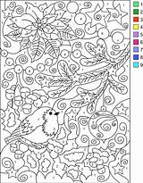 Number Coloring Color Winter Pages sketch template