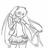 Miku Hatsune Drawing Lineart Deviantart Paint Getdrawings sketch template