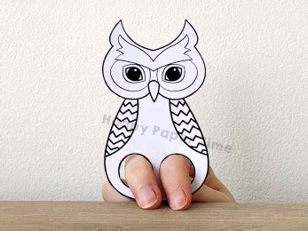 owl finger puppet printable coloring easy kids crafts happy paper time