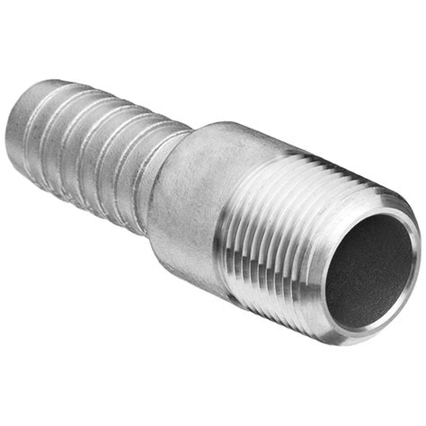 adapter   hose barb    id male npt  stainless steel vacuum fittings