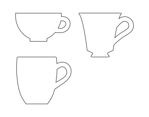 printable tea cup template printable word searches