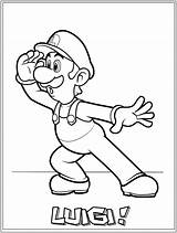 Luigi Coloring Pages Mario Jimbo sketch template
