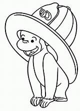Coloring Curious George Hat Firefighter Wear Pages Fireman Drawing Head Clipart Print Color Netart Comments Getdrawings Kids Popular Coloringhome sketch template
